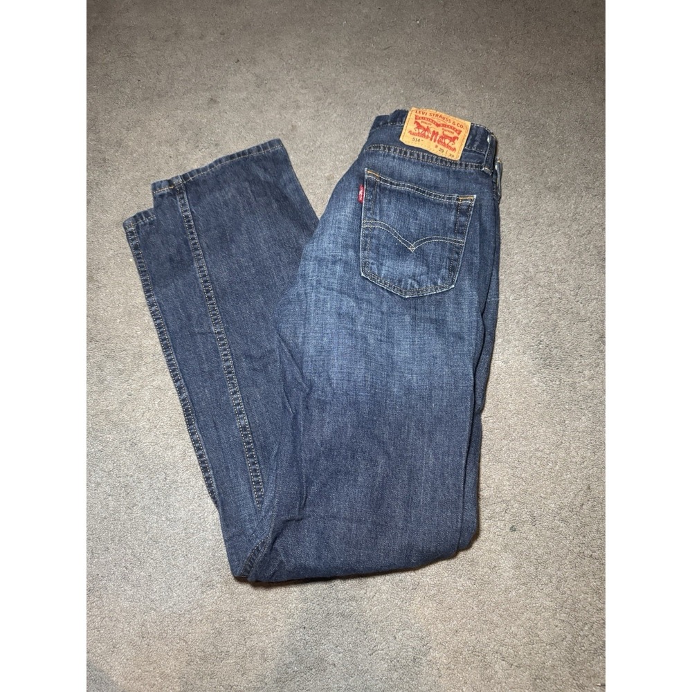 Levi's 514 Straight Fit Jeans Mens 29x32 Blue Wash Denim Red Tab Casual